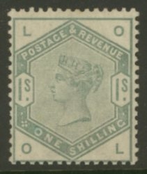 1883 1/- Green SG 196 A superb extra fresh unmounted mint example with good centering. Cat £1,600 as M/M scarce as such