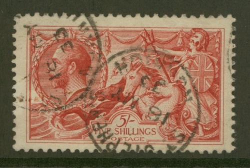 1918 5/- Rose Red SG 416 VFU