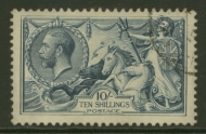 1918 10/- Grey Blue SG 417 Superb Used