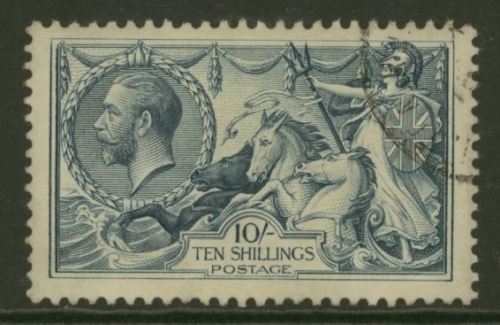 1918 10/- Grey Blue SG 417 Superb Used