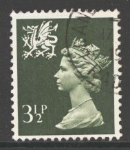 SG W16 3½p Olive 2 Bands FU