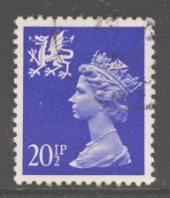 SG W53 20½p blue FU