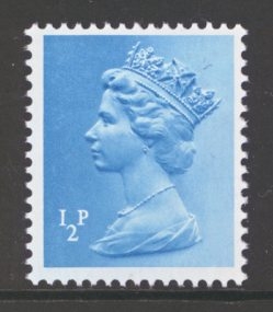 1971 Machin ½p Blue SG 841y missing phosphor 