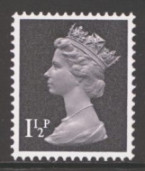 1971 Machin 1½p Black SG 848y missing phosphor 