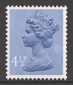 1971 Machin 4½p Grey Blue SG 865y missing phosphor 