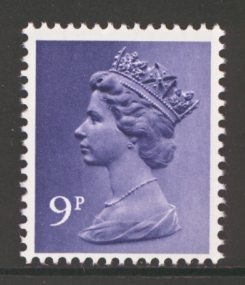 1971 Machin 9p Violet  SG 883y missing phosphor