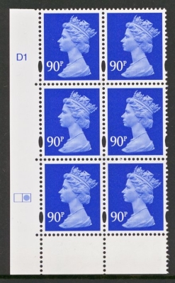 SG Y1741 90p Ultramarine 2 Bands