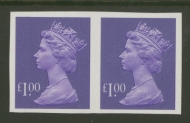 1993 £1 Bluish Violet Variety Imperf SG Y1743a A Fresh U/M pair of this difficult stamp. Cat £950