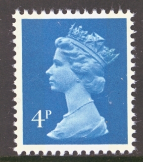 4p Blue 2B Litho SG 996 PVA