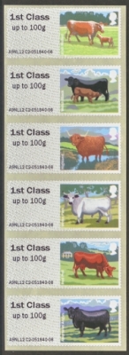 2012 Cattle FS45 x 6 Designs in a strip