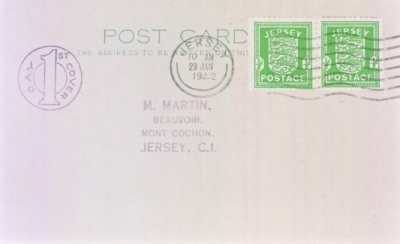 1942 29 Jan ½d plain