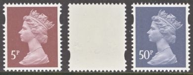 5p + 50p Machin Perforation error