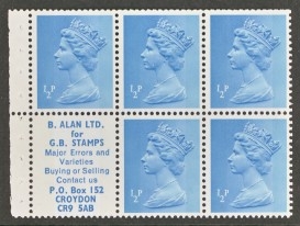 X841m ½p x 5 Alan label