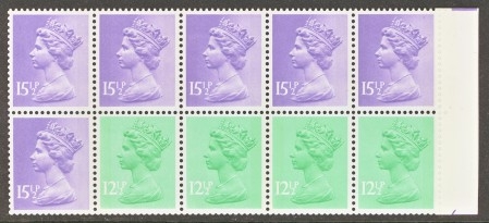 X899la 12½p x 4, 15½p x 6 12½p at left